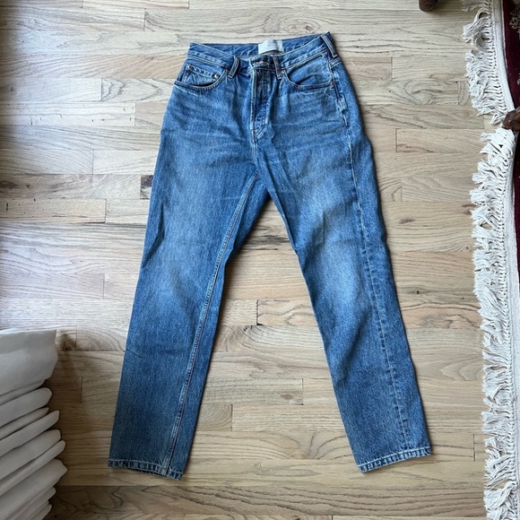 Everlane button fly 90’s cheeky blue jean crop denim organic cotton - Picture 10 of 13